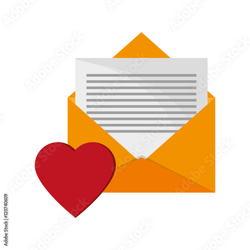 Free Download flat design message envelope and heart notification icon vector illustration  - GFXLoad