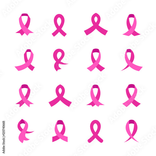 Wallpaper Mural Pink ribbons icons set Torontodigital.ca
