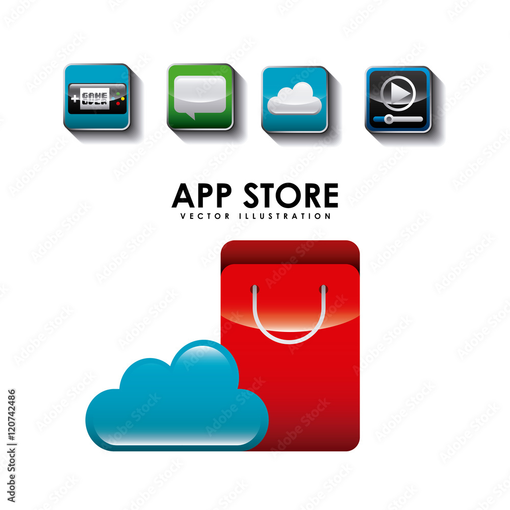 app store set icons vector illustration design Stock Vector Adobe Stock