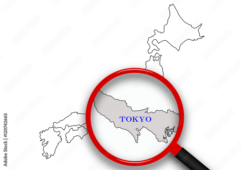 日本地図から東京をクローズアップ Stock イラスト Adobe Stock