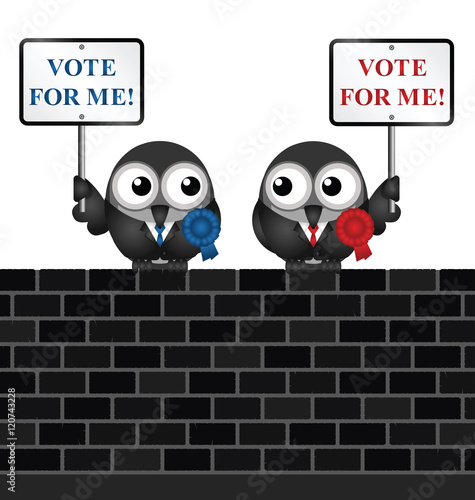 Left and right wing politicians vying for your vote