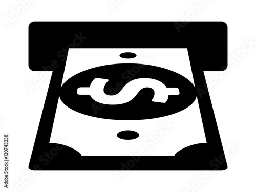 Insert cash or receive money from ATM flat icon for apps and websites