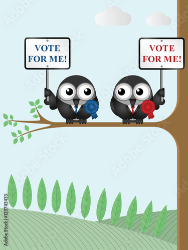 Left and right wing politicians vying for your vote
