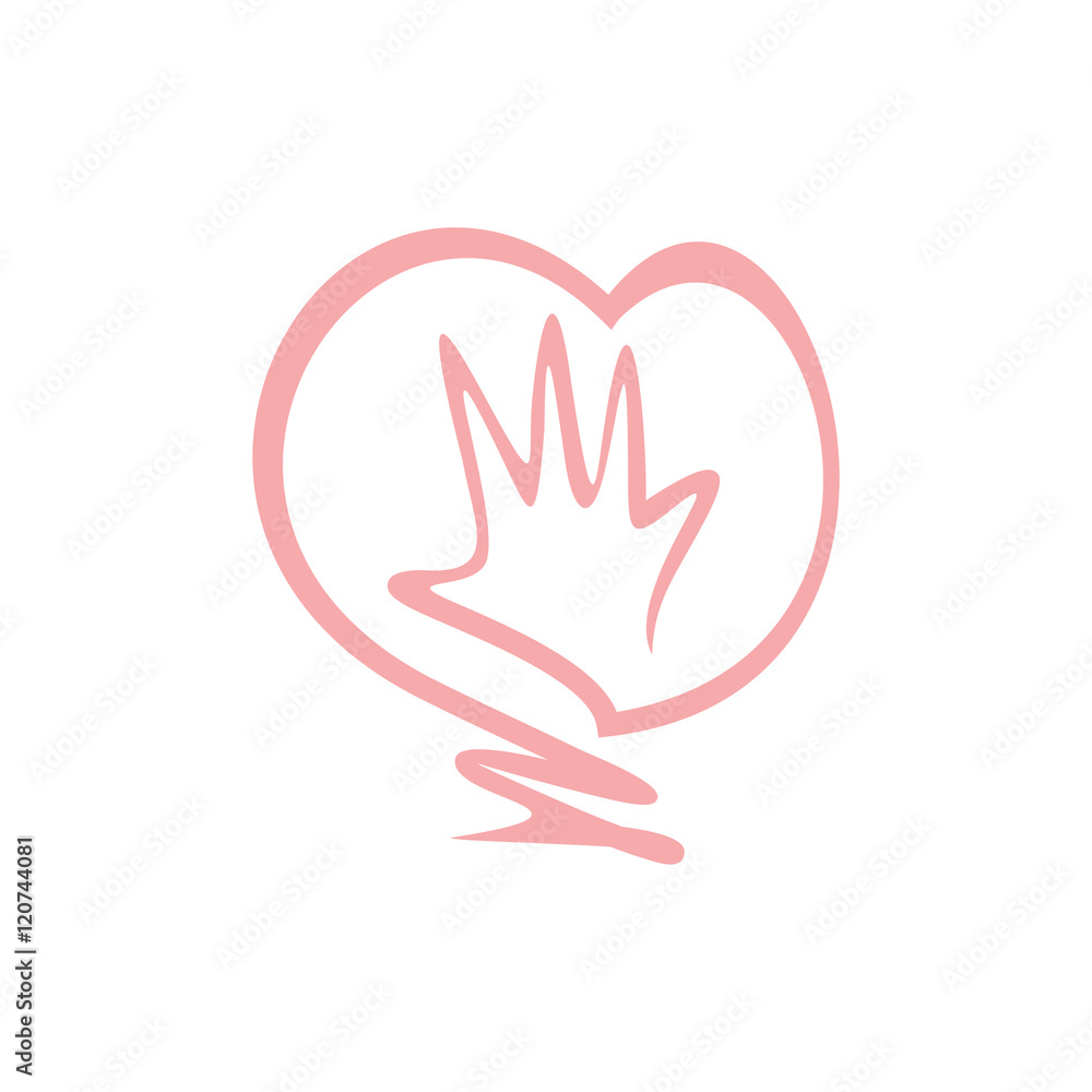 Love Hand Logo Image Vector Icon Love Hand Logo Image Vector Icon