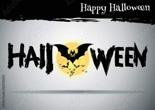 Happy Halloween message design background,Halloween text.-vector illustration