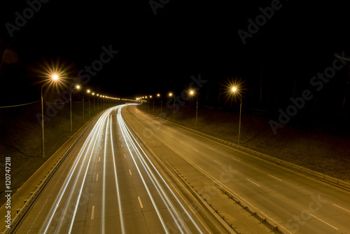 night highway long exposure
