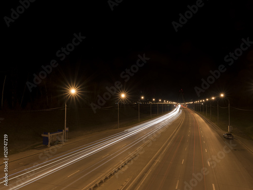 night highway long exposure