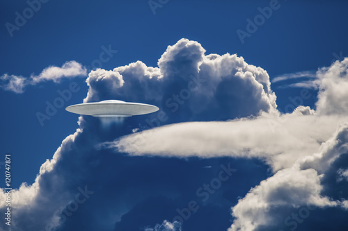 UFO in  dramatic clouds