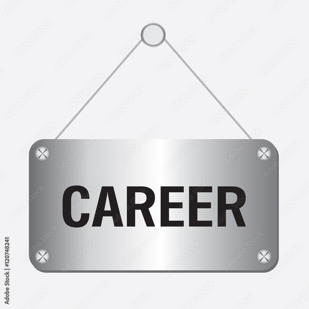 silver metallic career sign hanging on the wall silver metallic career sign hanging on the wall
