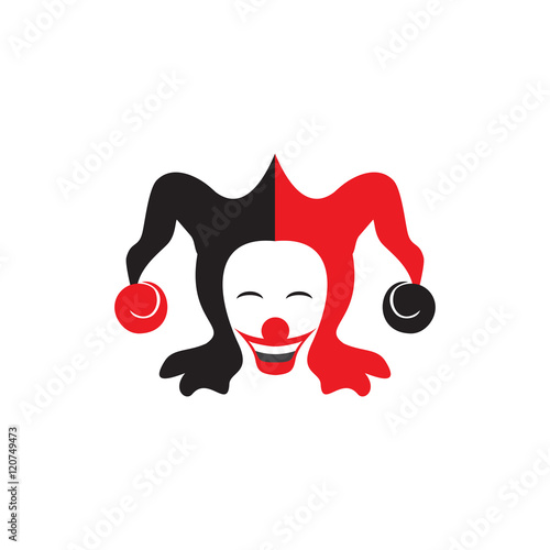Smiling Joker Logo White Background Vector Icon Stock Vector Adobe Stock