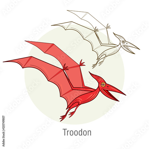 Vector image of a dinosaur - Pterodactyl.
