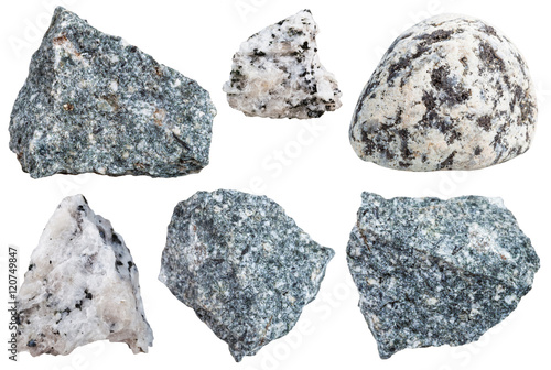 collection from specimens of diorite rock photo