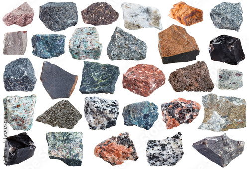 set of Igneous rock specimens