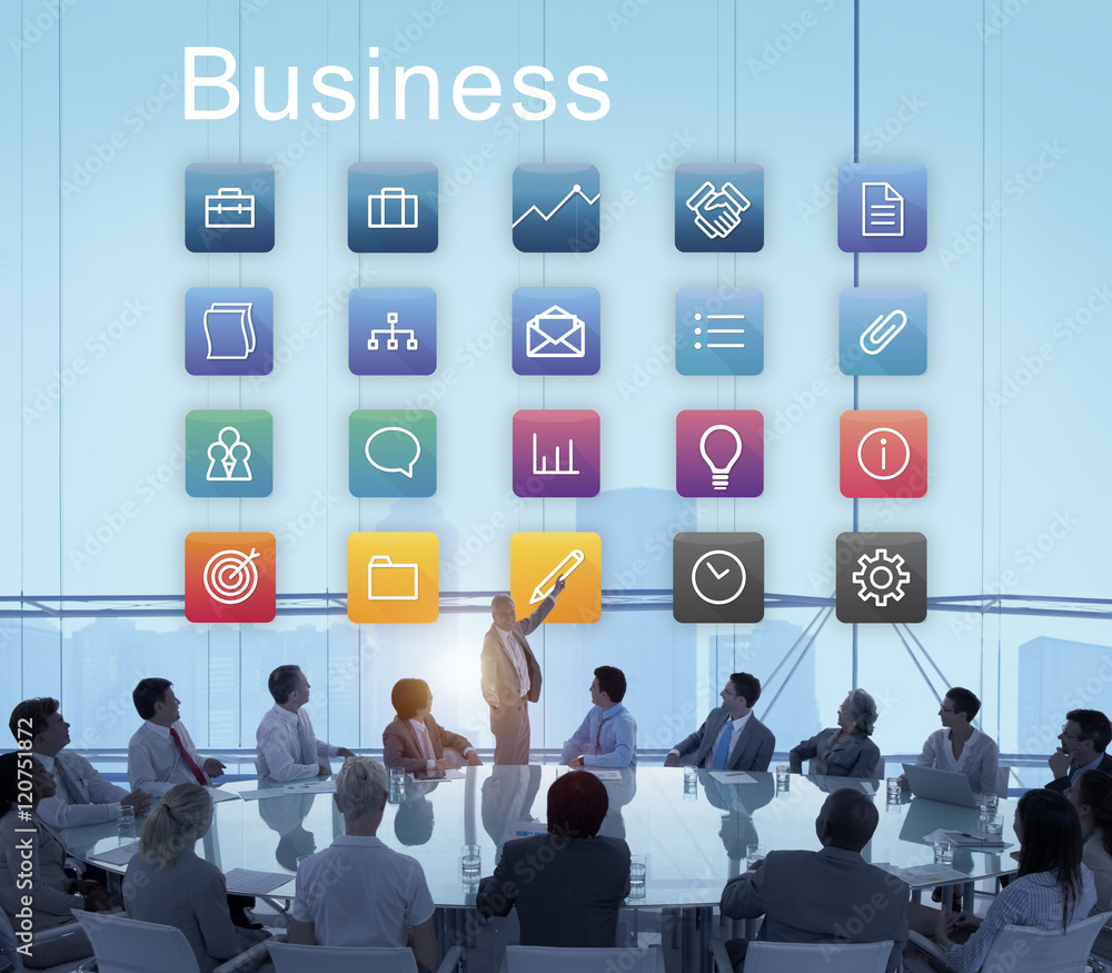 Business Icons Folder Profile Lightbulb Concept Business Icons Folder Profile Lightbulb Concept