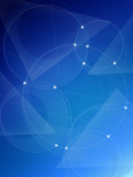 Blue dynamic shapes over luminous background