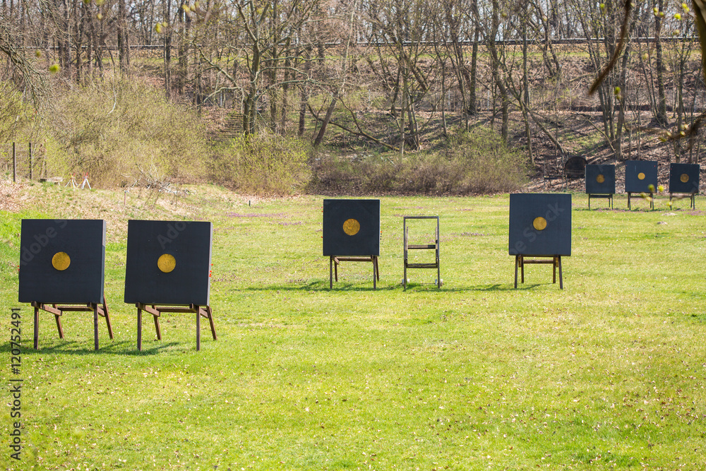 Fototapeta premium shooting range with targets for archery