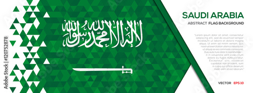 Abstract polygon Geometric Shape background.Saudi Arabia flag