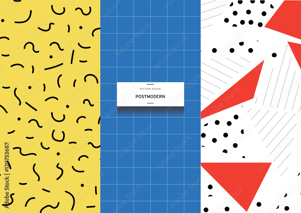 Obraz premium Abstract postmodern pattern. Memphis design inspired