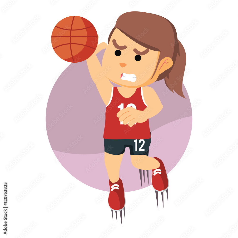 female basketball player dunking