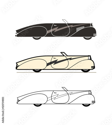 Retro cabriolet sport car, vintage collection