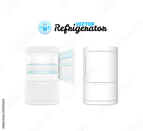 Modern refrigerator isolated on white background