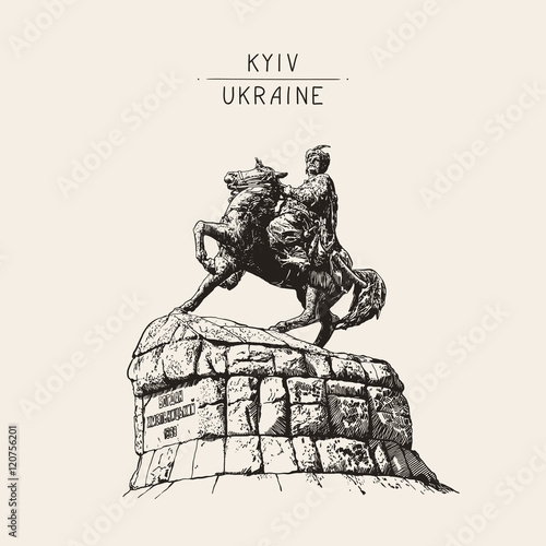monument of famous Ukrainian hetman Bogdan Khmelnitsky on Sofia 