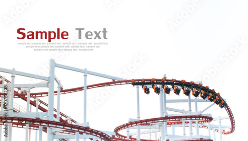 Fototapeta Naklejka Na Ścianę i Meble -  Roller coaster isolated on white background