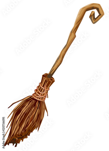 Old broom with long handle