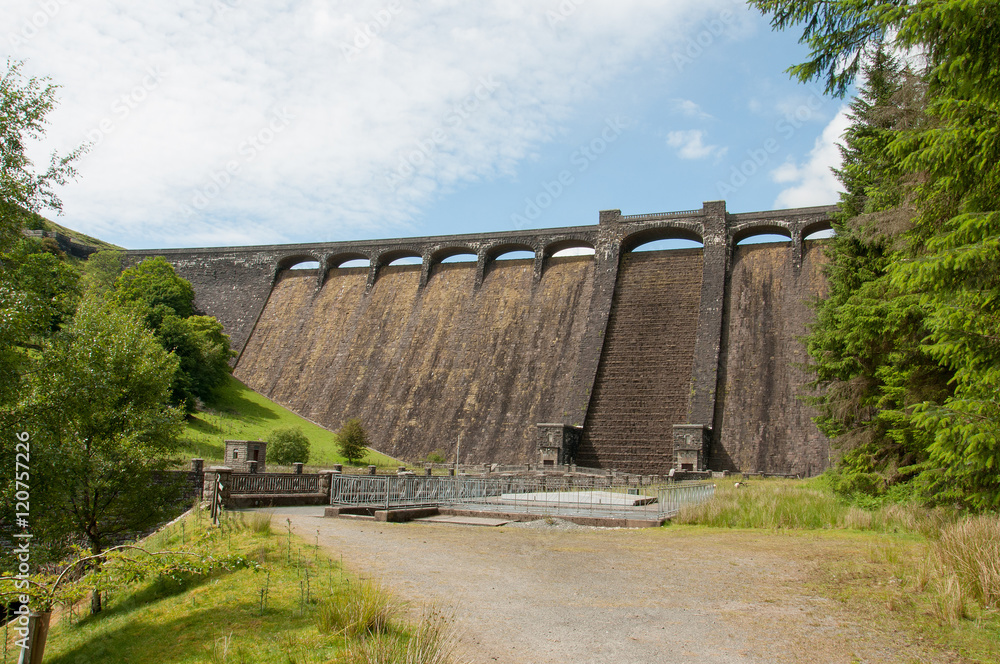 Scenery around the Elan valley and the Rhayader dams of Powys, Wales.