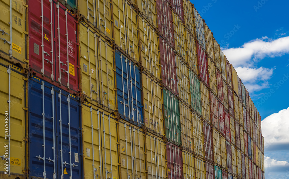 Fototapeta premium Container Wand Hafen Hamburg