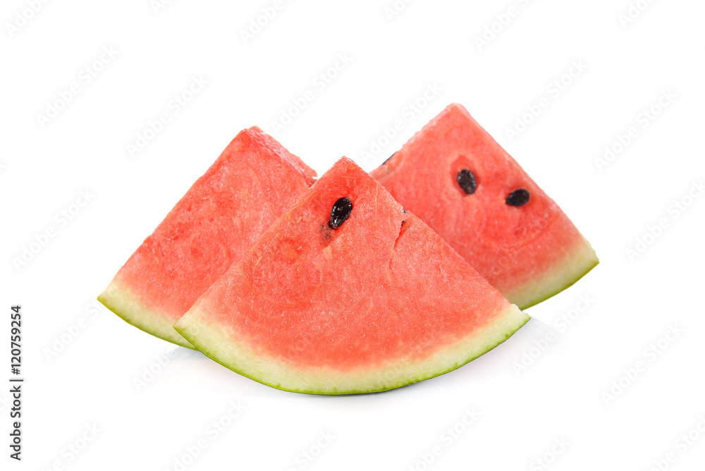 sliced watermelon with seed on white background sliced watermelon with seed on white background