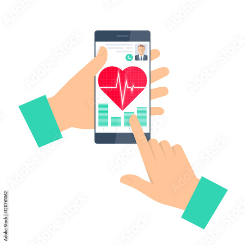 Doctor advises a patient on the phone. Telemedicine and teleheal