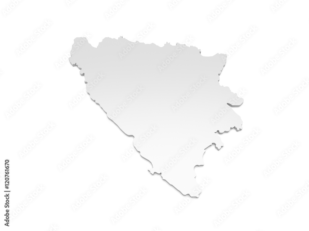 3D Illustration - Karte Bosnien-Herzegowina