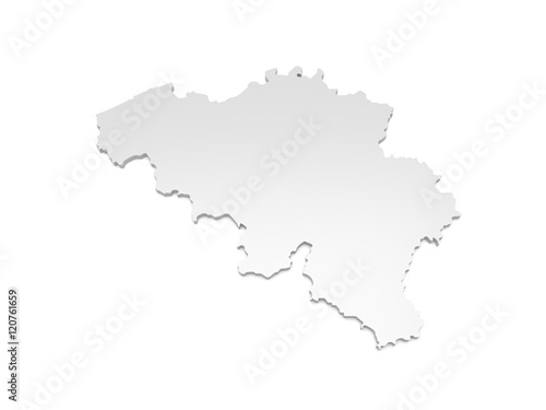 3D Illustration - Karte Belgien