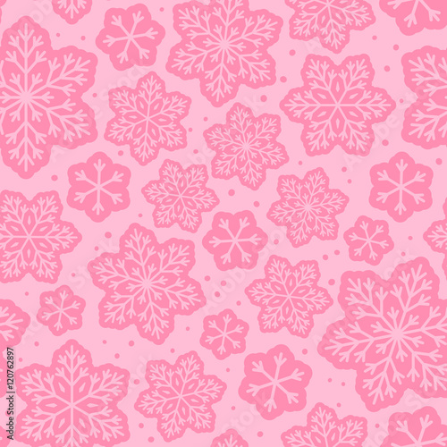 Seamless pattern with snowflakes ornate 