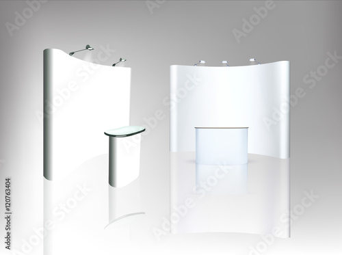 Trade exhibition stand, Exhibition round, 3D rendering visualiza