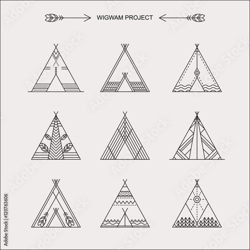 Wigwams with ornamental elements