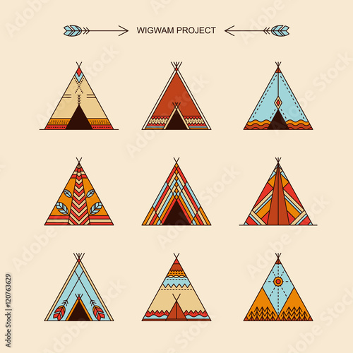 Wigwams with ornamental elements