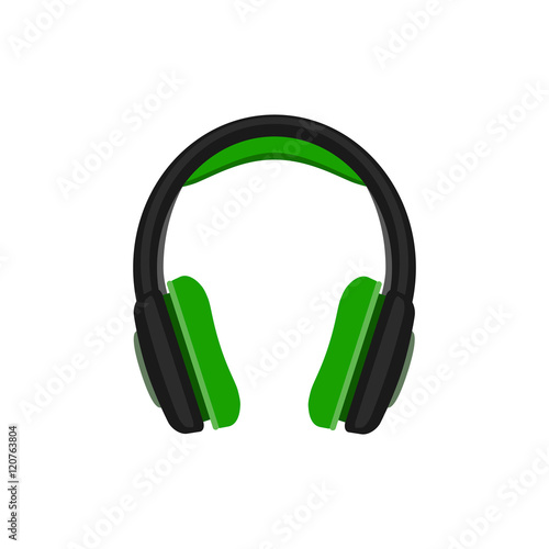 Vector headphones icon isolated on white background.