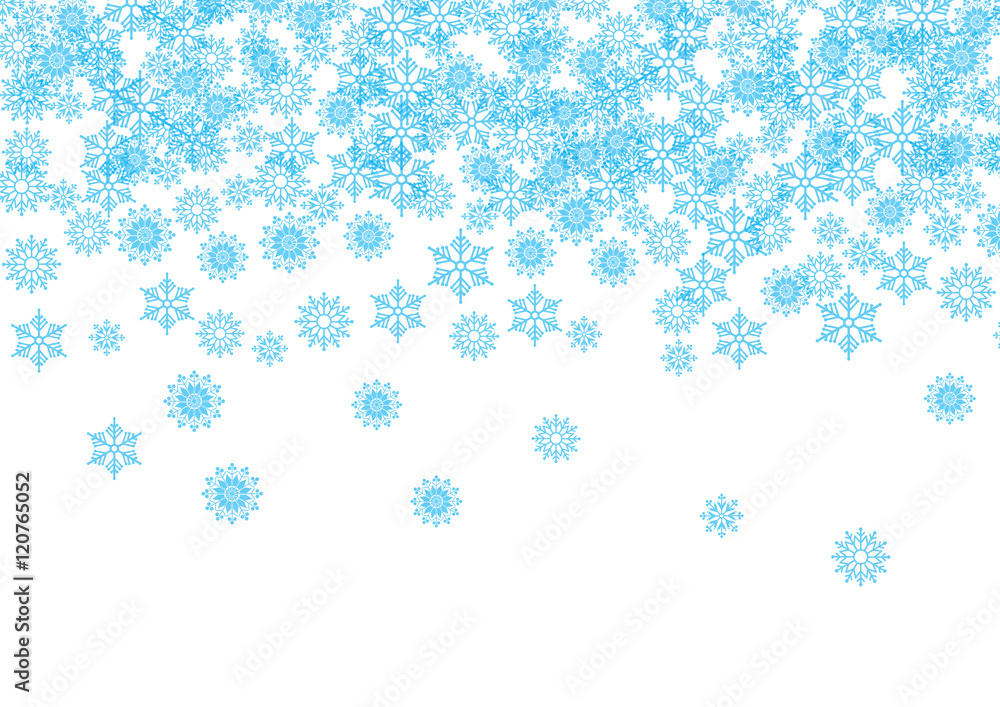 Fototapeta premium Vector winter background, snow on the sky