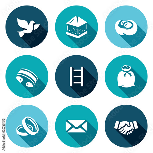 Vector Set of Gypsy Camp Icons. Bear, Guitar, Eear Ring, Alcohol, Tambourine, Beggar, Wedding, Agreement, Silverware.