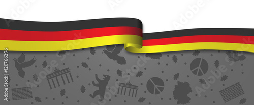 Banner mit Icon-Set - Tag der Deutschen Einheit (Grau)
