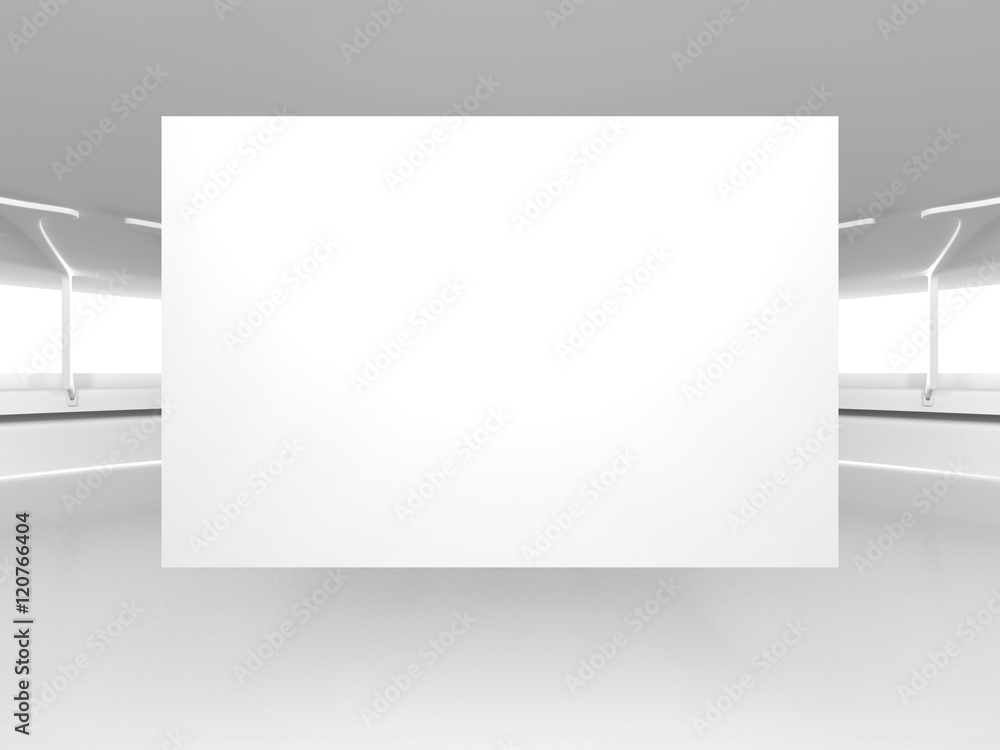 Fototapeta premium Blank Banner Board On Architecture Background