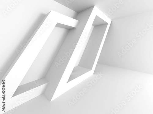 Abstract Architecture Design. White Geometric background
