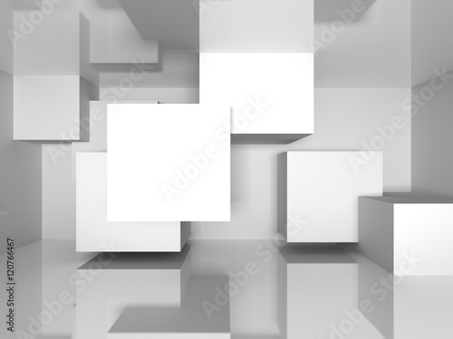 Abstract Architecture White Blocks Background