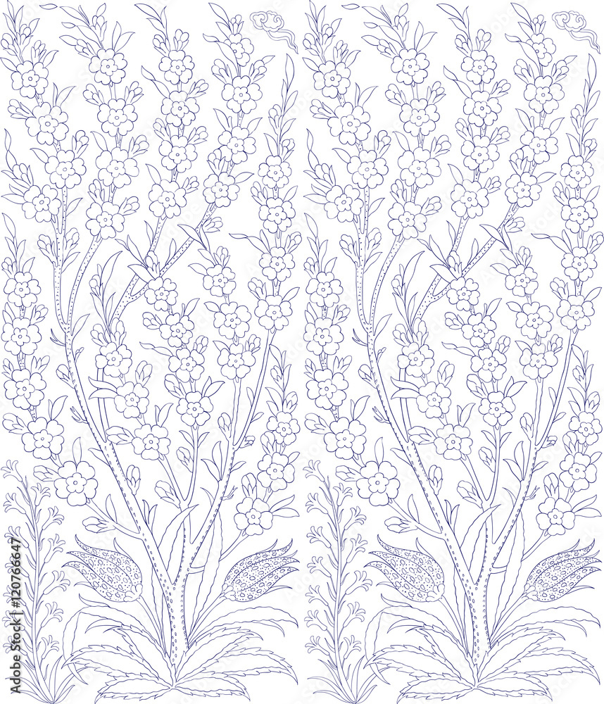 Traditional Arabic ornament seamless. Floral Ornamental pattern. Iznik .Vector. Background Traditional Arabic ornament seamless. Floral Ornamental pattern. Iznik .Vector. Background