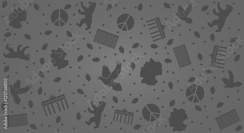 Hintergrund mit Icon-Set - Tag der Deutschen Einheit (Grau)