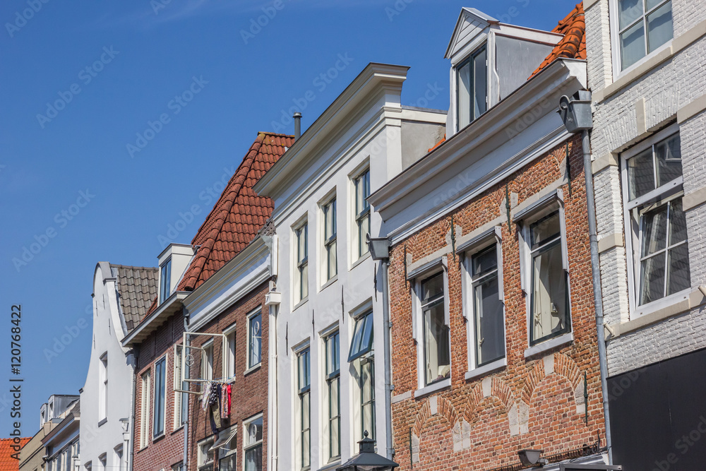 Row of old houses in the historical center of Zwolle