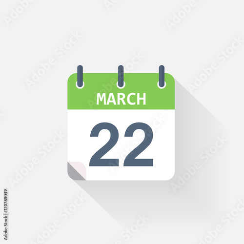 22 march calendar icon