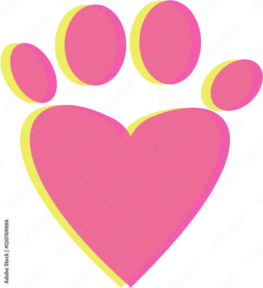 heart pet paw print icon heart pet paw print icon